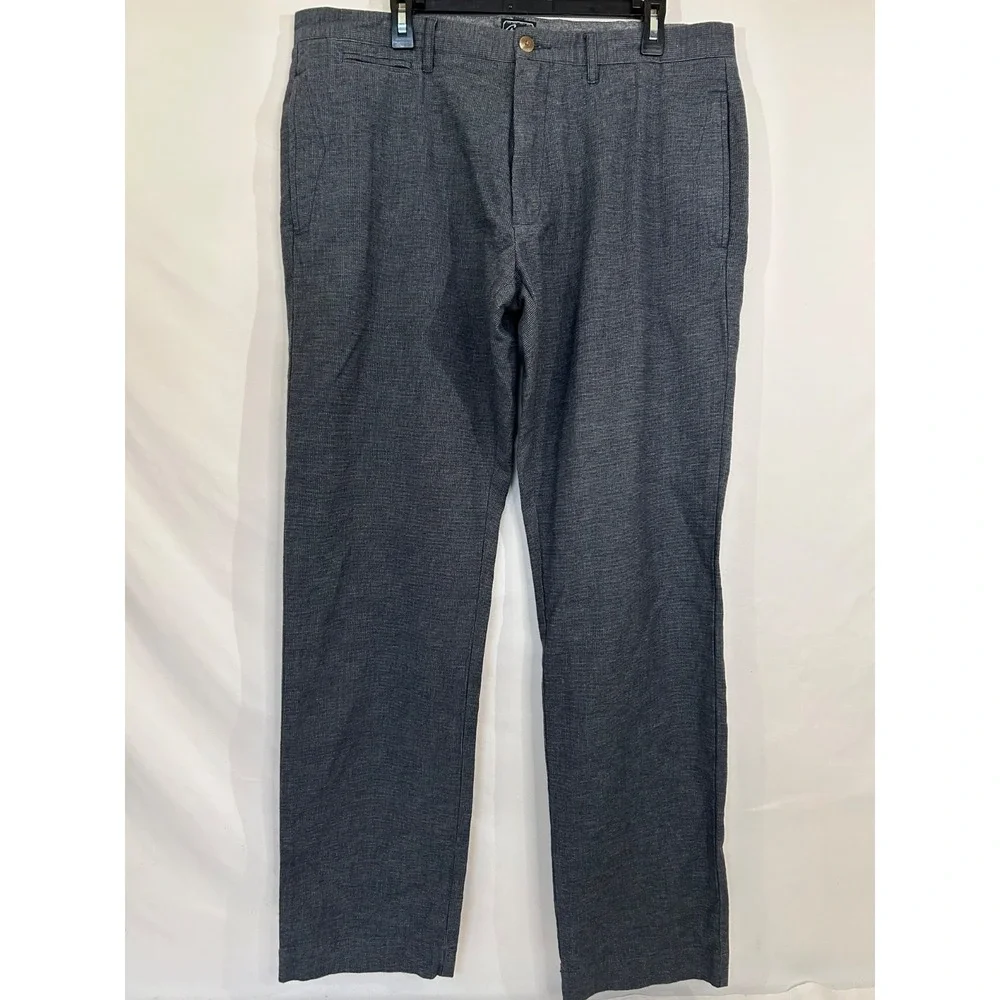 Grayers Chino Men's Cotton Blend Straight Leg Gray Tweed Flat Front Pants Sz 38